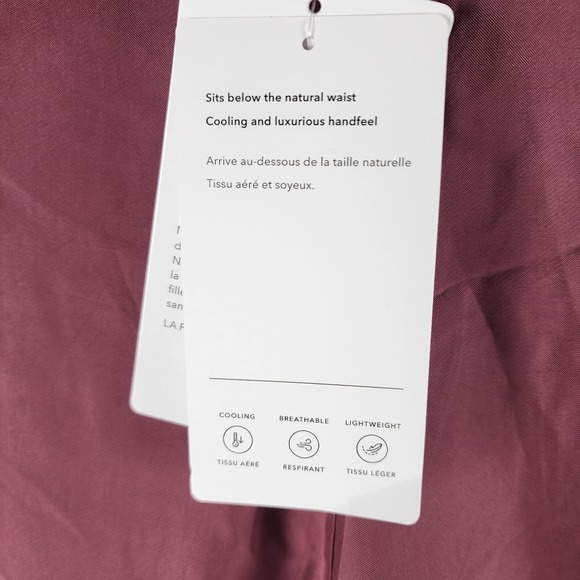 NWT Athleta Calm Cool Pants Womens Large Wide Leg Cupro Mauve Relaxed Fit - Picture 3 of 12